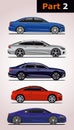 Set of German cars part 2. Royalty Free Stock Photo